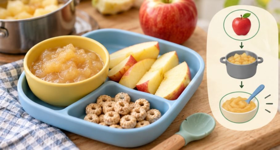 6 Soft Apple Slices With Peanut Butter