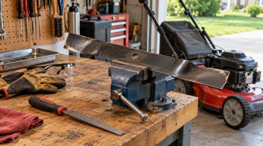 How to Sharpen Lawn Mower Blades at Home with a File