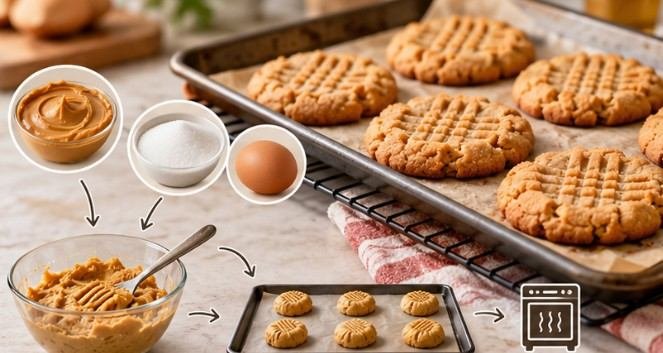 Three-Ingredient Peanut Butter Cookies